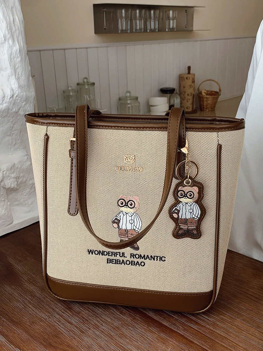 

Холщовые очки с вышивкой, женская сумка-тоут, повседневная сумка-тоут, сумка-ведро, модная молодежная сумка