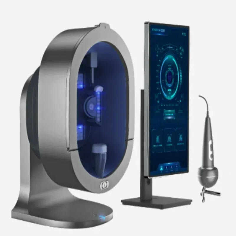 2025 المهنية ثلاثية الأبعاد الوجه S5 كاميرا الماسح الضوئي الأشعة فوق البنفسجية تحليل الجلد والشعر آلة قياس ماسح ضوئي للوجه الرقمي محلل الجلد