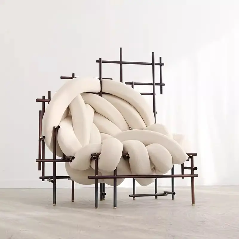

Sofa Hand woven chair Hotel lobby winding python sofa