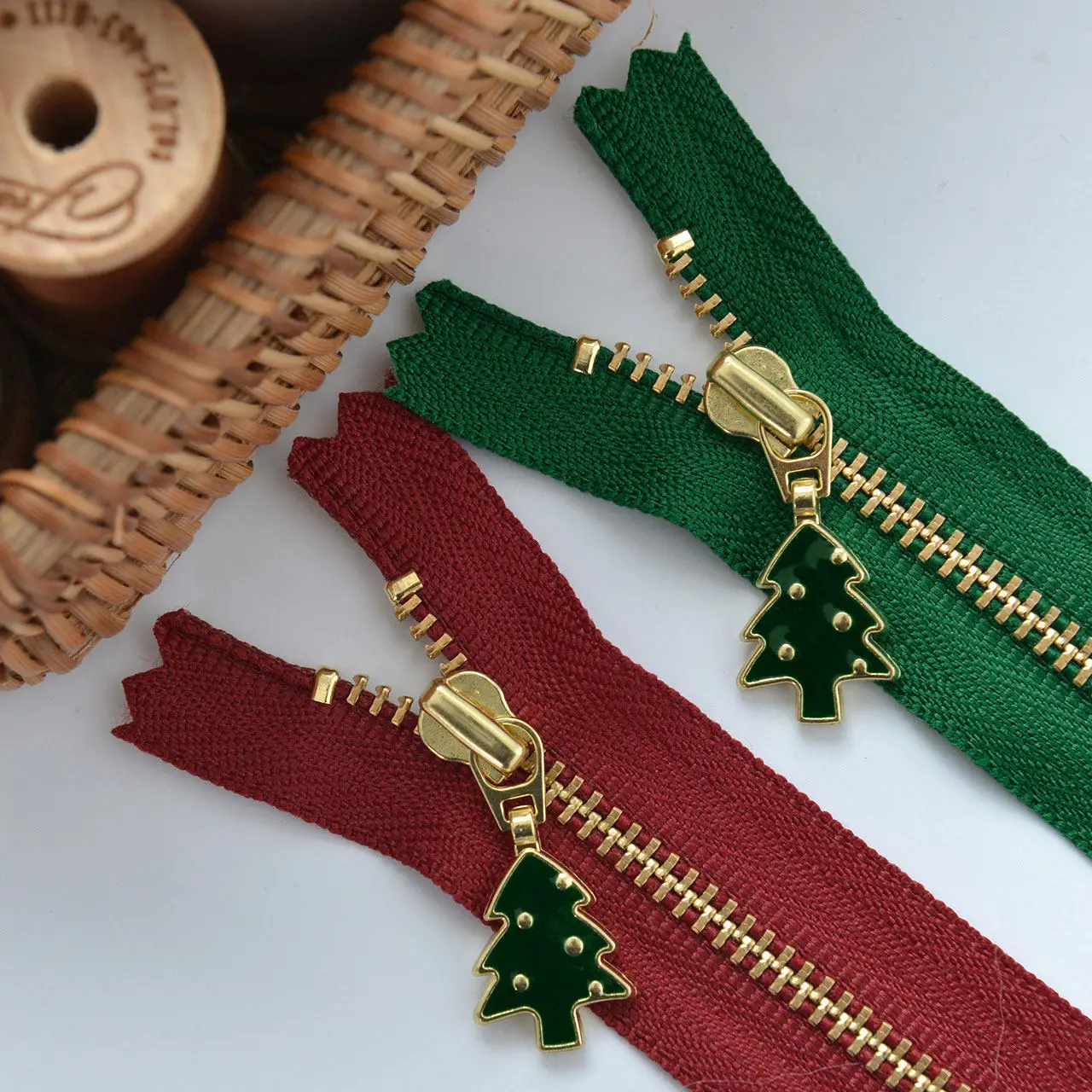 

YKK Zipper Metal Copper No. 3 Zipper 15|20|25|30|45cm Christmas Tree Slider