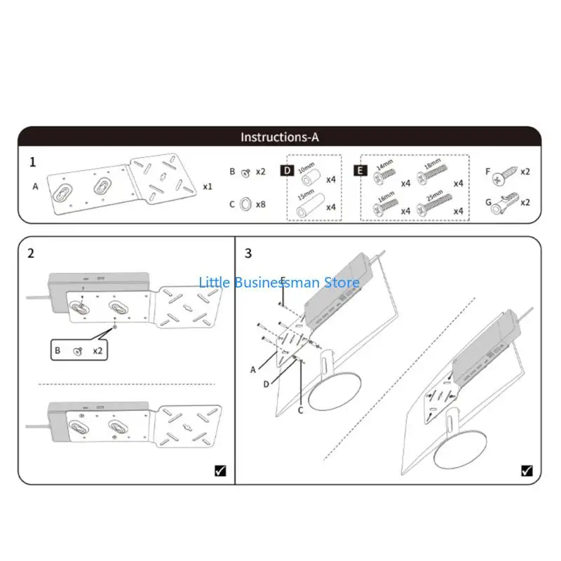 Metall-VESA-Dock-Halterung für WD19 WD22TB4, Display-Rückwand oder Wandmontage mit Hardware-Kit für die Kabelführung – Detail 9