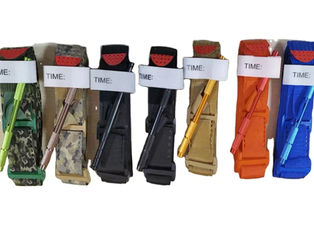 良い価格緊急ガロット柔軟性片手操作回転木戸ポータブル医療金属止血帯メーカー