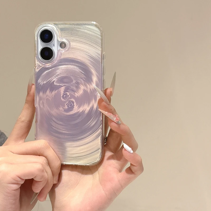 

New Laser Vortex Pattern Suitable for iPhone 17 Phone Case 16promax Smudging 15pro All Inclusive 14 Anti Drop Protection Cover