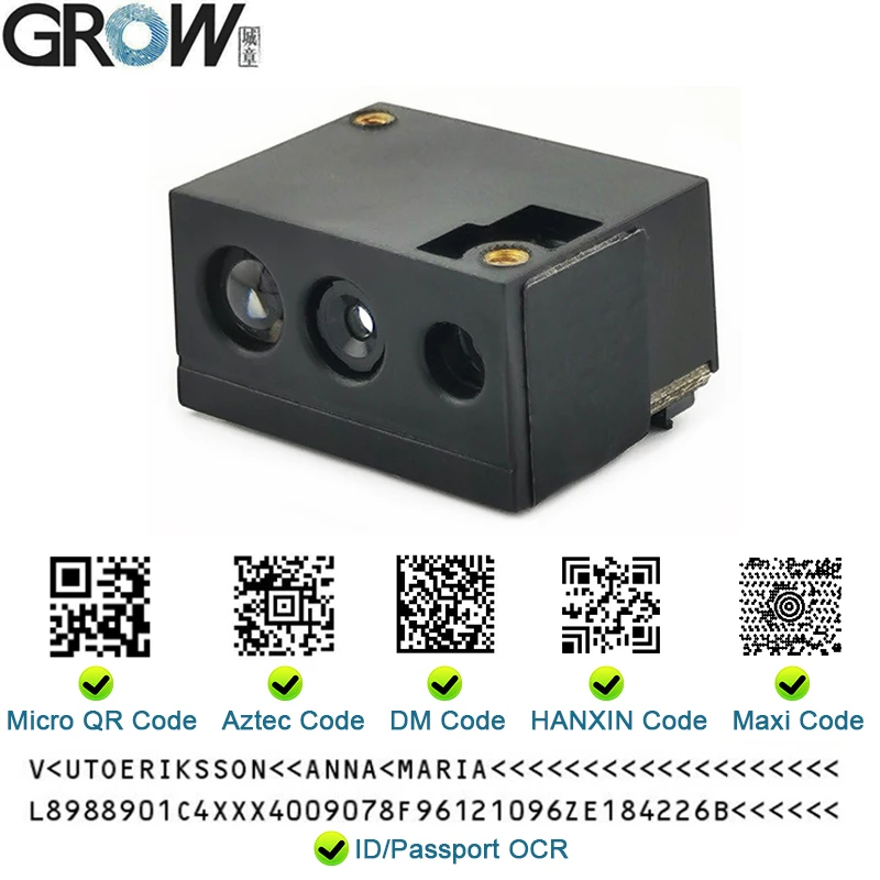 GROW GM69Pro-S 1280*800CMOS OCR/1D/2D Barcode Scanner Module USB UART Interface QR Code Bar Code Reader Support OCR Passport