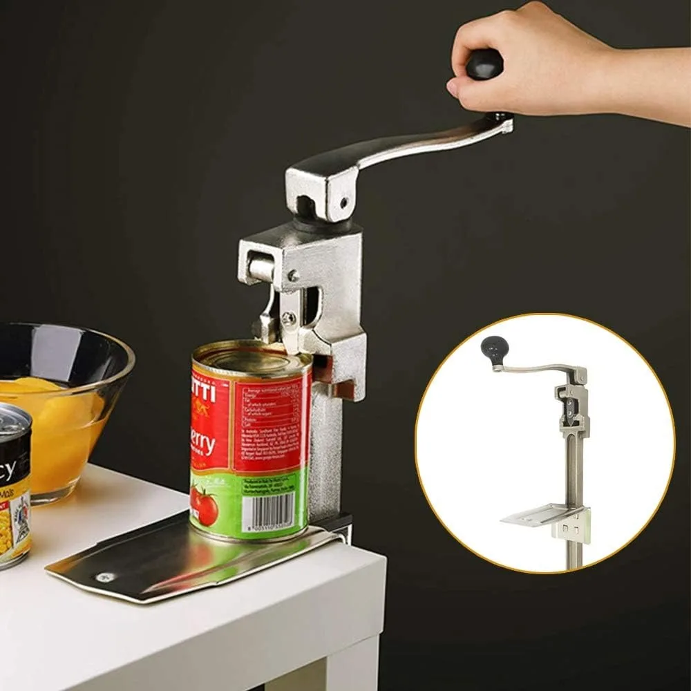 

Stainless Steel Manual Table Can Opener Tabletop Can Opener Easy Turn Opener Up to 11" Heavy Duty