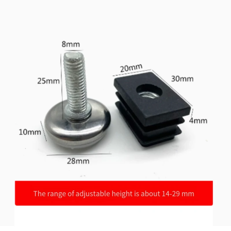 1/2~10 Pcs Adjustable Furniture Leg Pad Table Leg Height Adjustment Screw-in Base Sofa Bed Cabinet Leveling Foot Anti-slip Pads