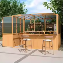 Wood 10FT Greenhouse with Window & Lockable Door