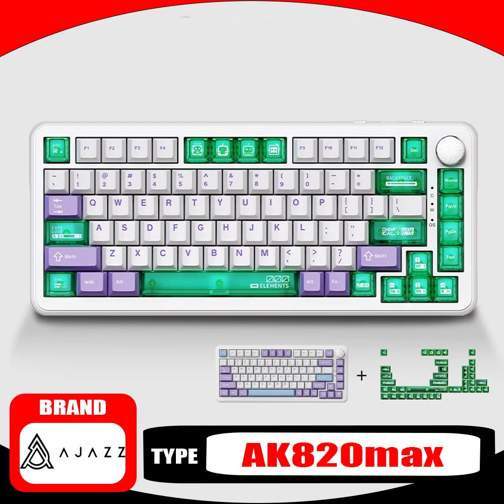 Ajazz Ak820 Max Magnetic Switch Keyboard With Screen Tri Mode Wireless Gaming Keyboard Hot Swap Low Delay Pc Gamer Accessories