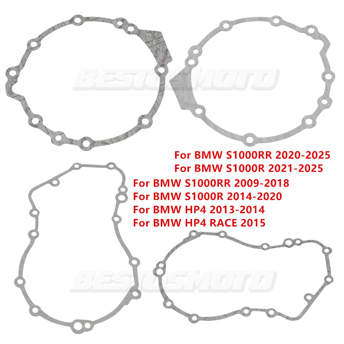 Image of Motorradteile Linke Motorgehäuse-Abdeckungsdichtung für BMW S1000RR 2009-2018/2019-2025 S1000R 2014-2020/2021-2025