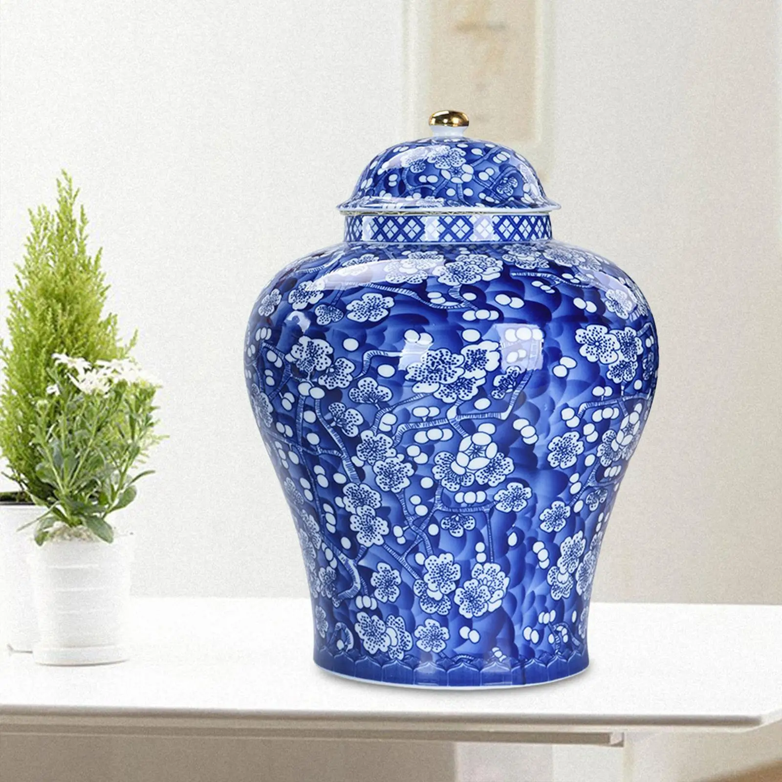 Plum Blossom Porcelain Ginger Jar Temple Jar Store Your