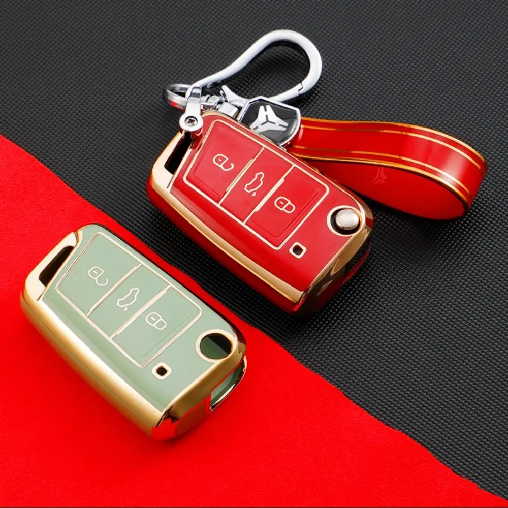 For VW/Volkswagen/Golf 7/MK7/Tiguan/MK2/SEAT/Ateca/Leon/FR 2/Ibiza/Skoda/Octavia TPU Car Key Case Full Cover Fob