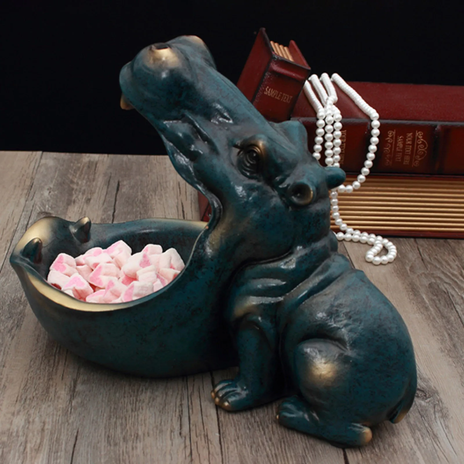 Hippo Decoration Nordic Creative Furnishings Living Room Shoe Cabinet Hallway Key Storage Box Desktop Sundries Organizer Decor