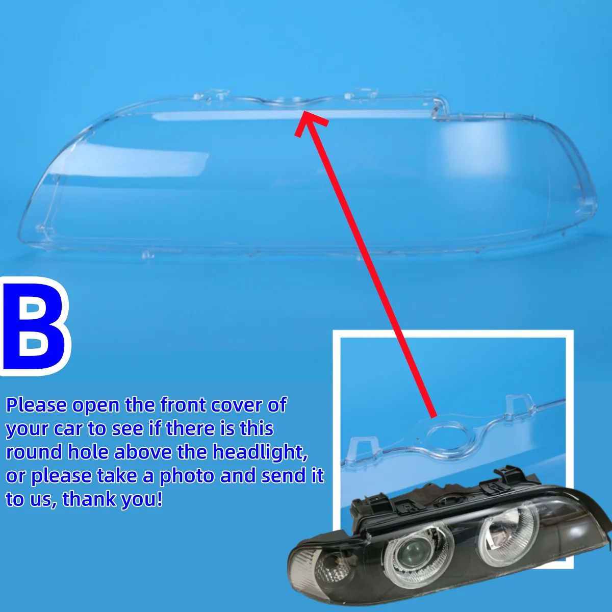 

For BMW 5 Series E39 520 525 528 530 1995 to 2003 Car Headlight Lens Cover Headlamp Lampshade Front Light Shell Cover