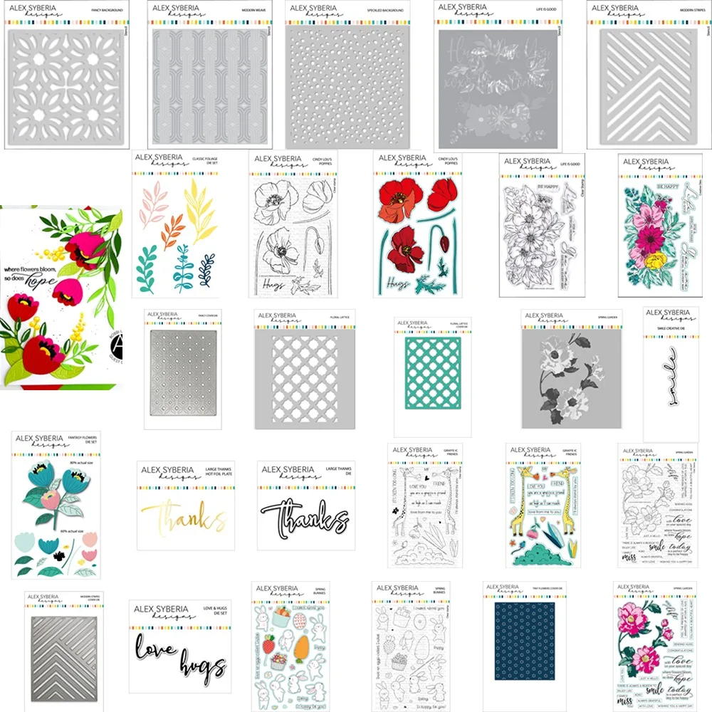 Feel Grateful You For Being My Friend' Collection Bundle Exquisite Dies Stamps Stencil Hot Foil Tiny Flowers