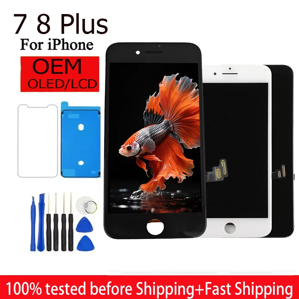 100% Test For iPhone 7 8 Plus Display Replacemen Screen For iPhone 7 8 Plus LCD Display With 3D Touch Screen Digitizer Assembly