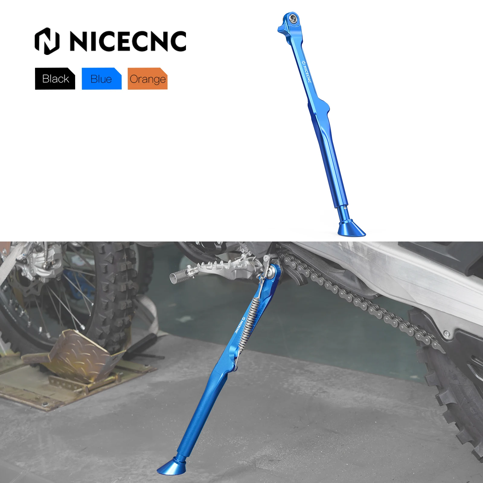 NICECNC Motorcycle Adjustable Kickstand Sidestad For 2024 Husqvarna TE300 TE FE 501 450 350 300 250 200 150 125 FX TX 2023-2024