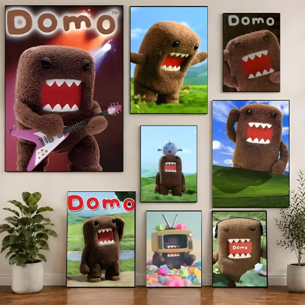 Quirky Mascot D-Domo-Kun Poster Chic Visual Removable Wall Print Room Ornament for Bedroom & Dorm