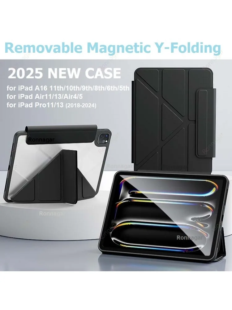 Zdejmowane etui magnetyczne do iPada A16 11th 2025 2024 iPad Air11 Air13 M3 M2 Pro11'' 12.9'' 13'' Air 4 5 10th 9th 10.9 10.2 9.7 10.5 — zdjęcie produktu 7