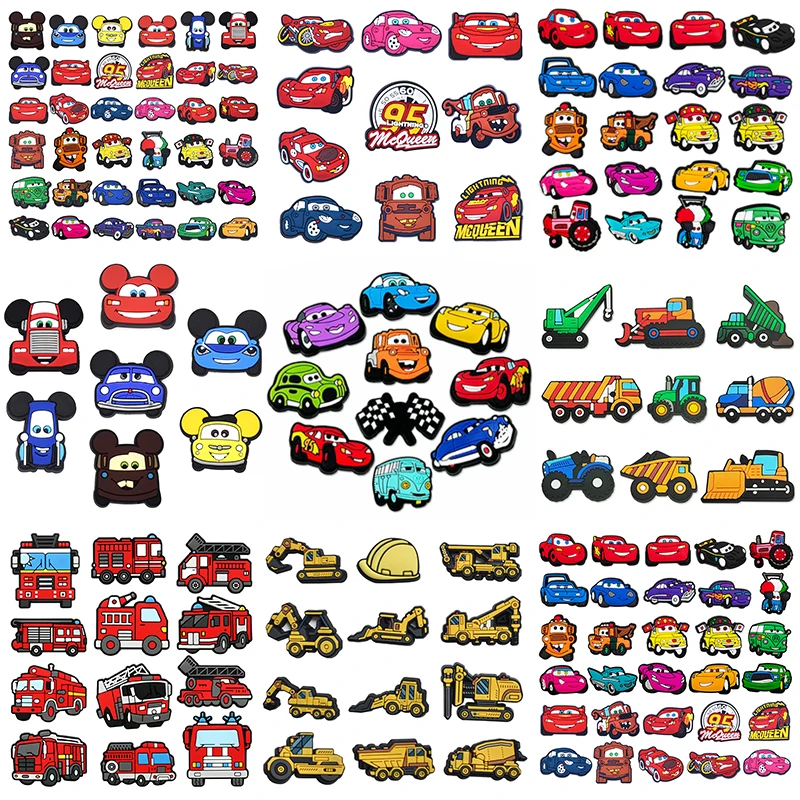

9-37Pcs Hot Toys Disney Cars Lightning Shoe Charms Pins Cartoon Shoe Accessories Decoration Fit Clog Sandal Wristband Ornaments