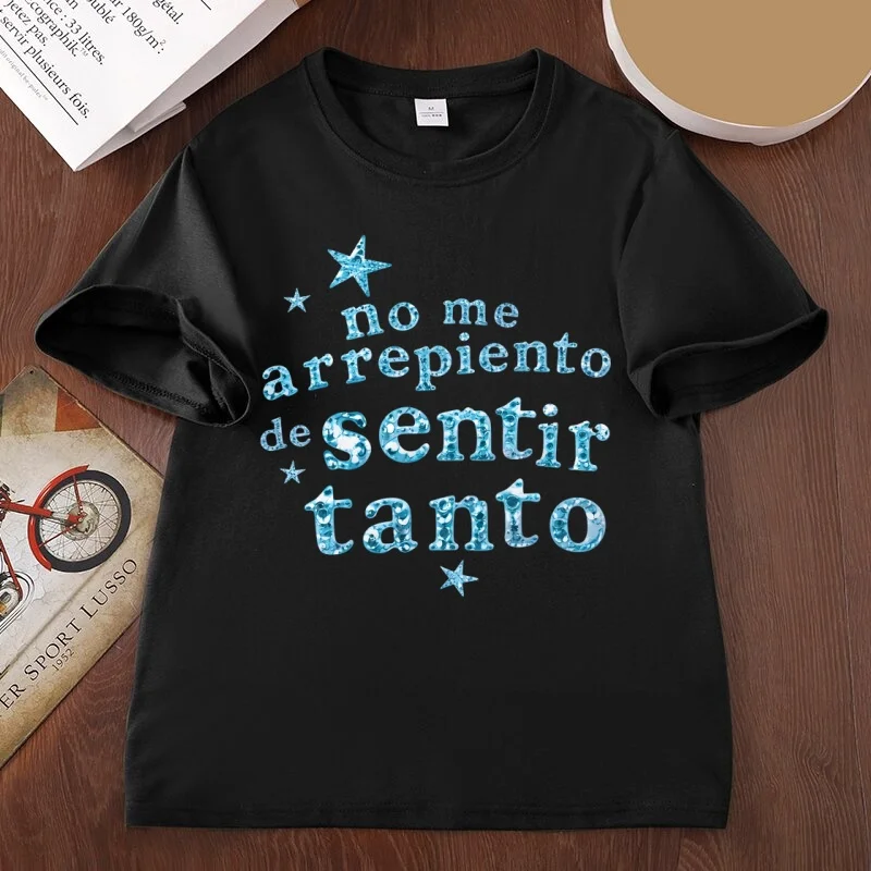 Neues Album Karol G T-Shirts „No Me Arrepiento De Sentir Tanto“ T-Shirt Lässiger Rundhals-Ausschnitt Bedruckte T-Shirts Streetwear Unisex Y2k – Detail 4