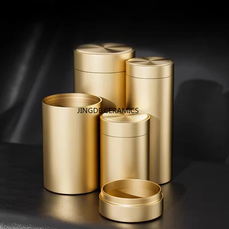 5pc Aluminum Alloy Tea Can Portable Travel Sealed Jar Tea Packaging Box Powder Packaging Container Kitchen Bar Supplies