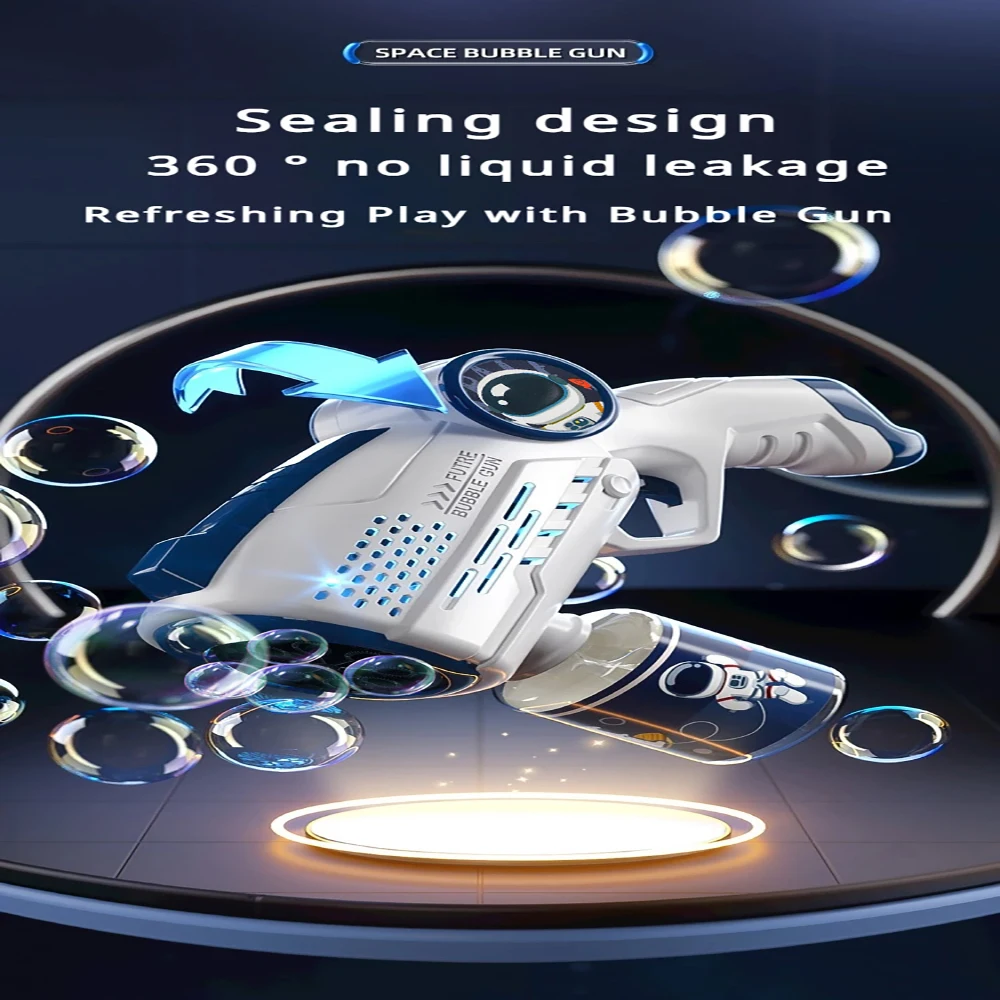 Spazio Pistola a bolle elettrica Automatica Astronauta Soffiatore di sapone Macchina Spiaggia all'aperto Festa di nozze Gioco Regalo Giocattolo di compleanno per bambini