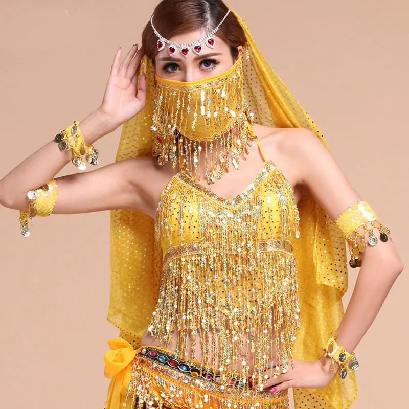 Belly Dance Costume Set Women for Performance Bollywood Competition Sexy Sequin Tops India Flamenco Salsa Oriental Bellydance