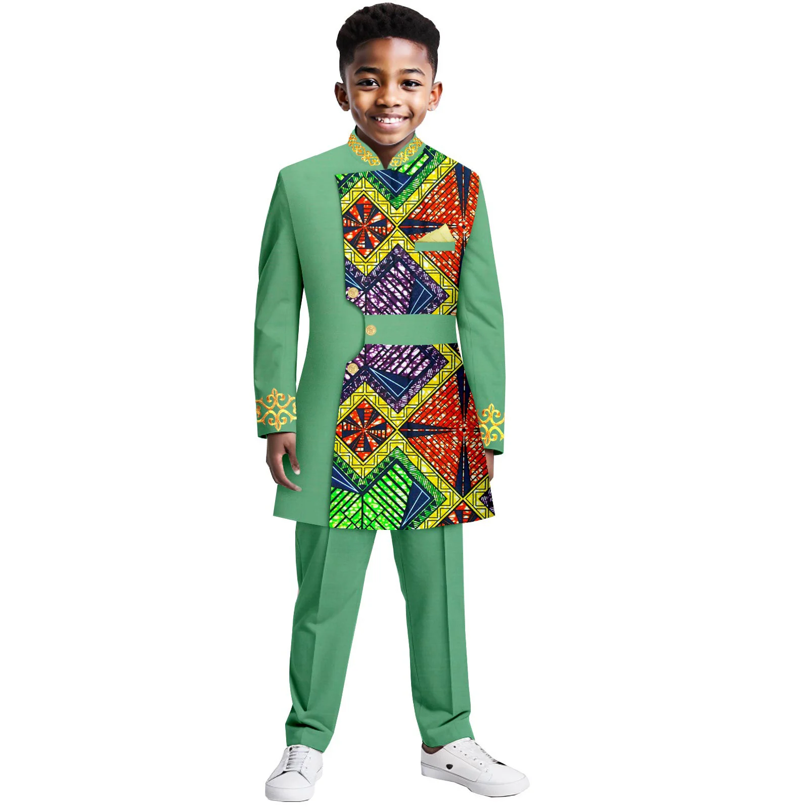 Sale African Boy Suit For Wedding Baby Kid Photograph Suit Children Formal Ceremony Tuxedo Dress Child Party Performance Costume