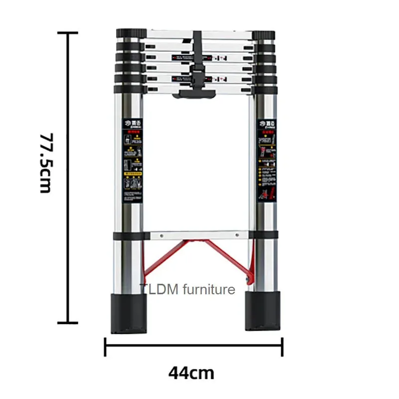 Multi-functional Telescopic Ladders Lifting Engineering Aluminum Alloy Ladder Portable Stainless Steel Straight Ladder with Hook