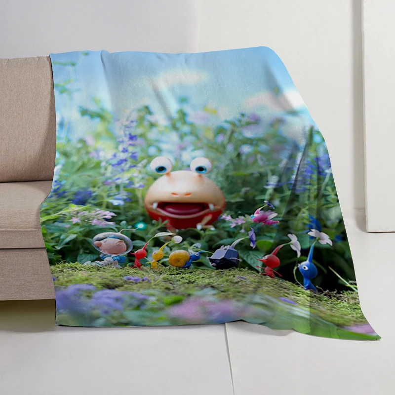 

Warm Winter Blankets P-Pikmin Sofa Bed Fleece Camping Custom Nap Fluffy Soft Blankets Knee Blanket King Size Microfiber Bedding