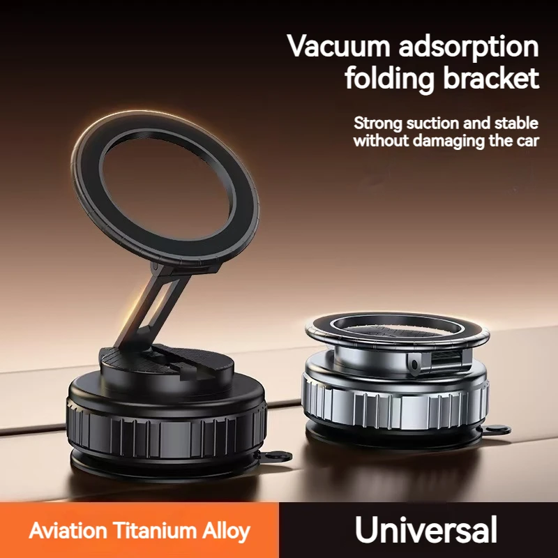 

Universal Metal Vacuum Suction Magnetic Phone Holder Foldable Car Mirro Gym Bath Bracket for Iphone 16 15 14 13 12 11 Samsung