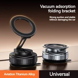 Universal Metal Vacuum Suction Magnetic Phone Holder Foldable Car Mirro Gym Bath Bracket for Iphone 16 15 14 13 12 11 Samsung