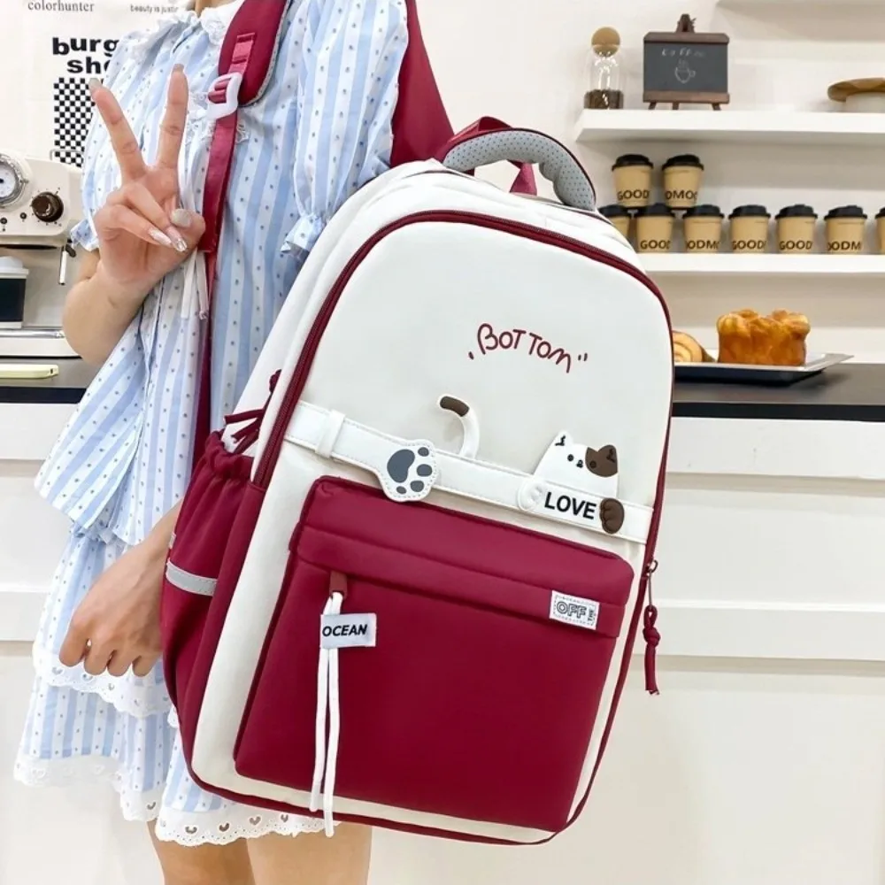 防水学生スクールバックパックナイロンマルチポケット軽量トラベルバッグ文具収納大容量