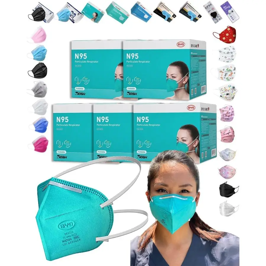 Green Particulate Respirator Model DE2322 Approval Number TC84A9315 100 Pack 5Box w. Individually Wrapped,Breathable Disposable