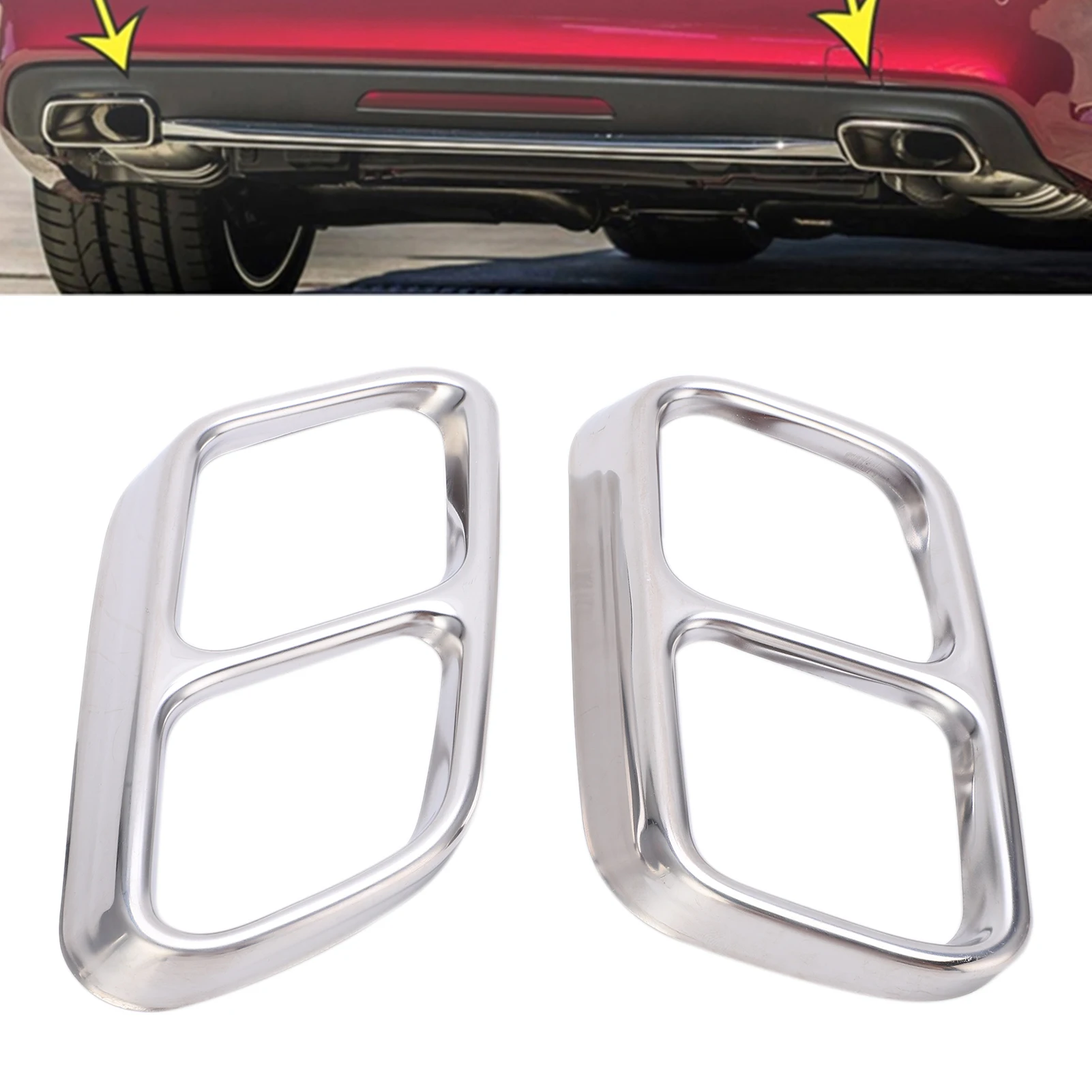 

Автомобильная накладка из нержавеющей стали с четырьмя выхлопными накладками для MercedesBenz CLS W218 20122017