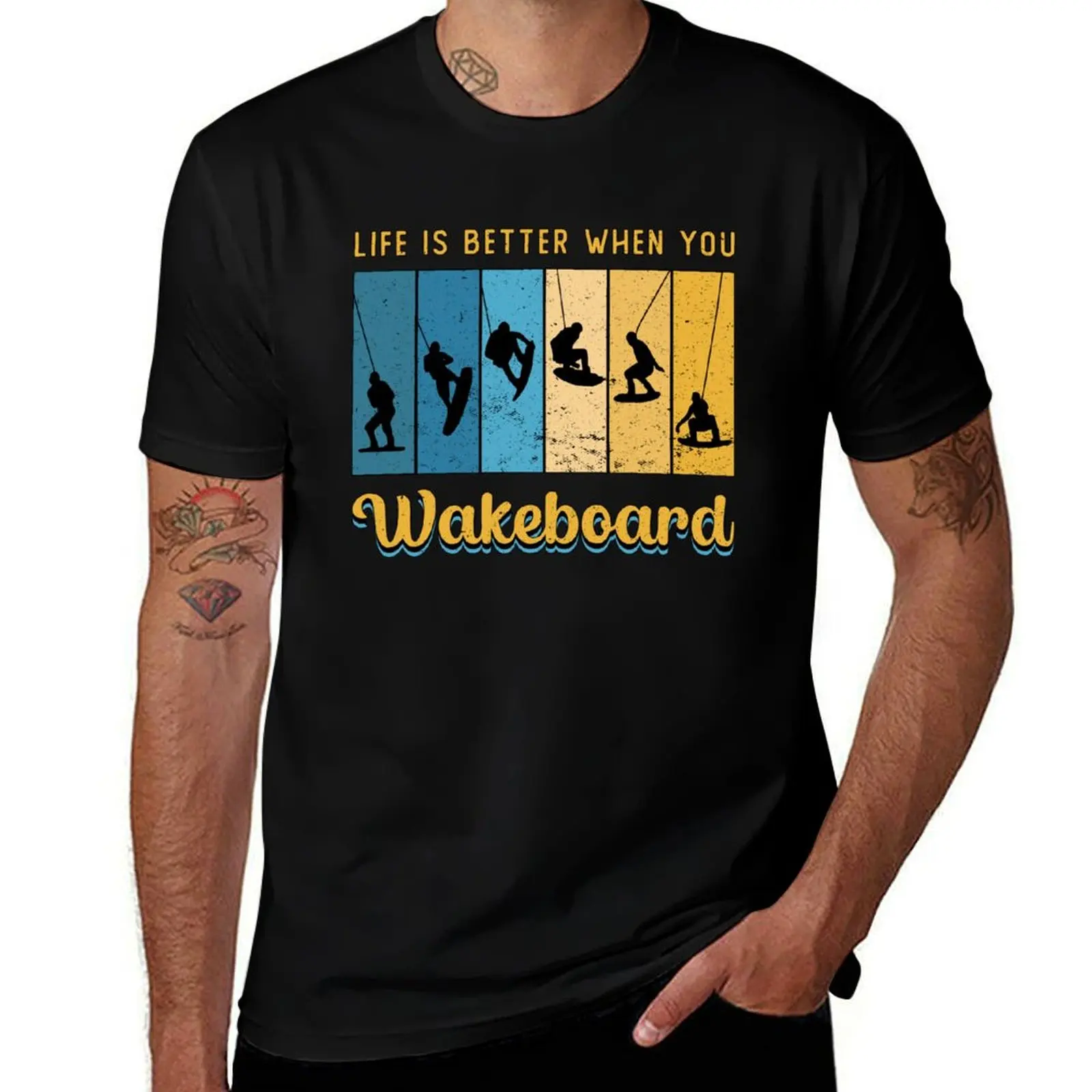 

Life Is Better When You Wakeboard Wakeboarding T-Shirt summer clothes boys whites blue archive t shirts men