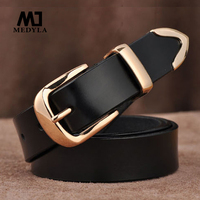 MEDYLA Women's Strap Casual All Match Women Brief Genuine Leather Belt Women Strap Pure Color Belts Top Quality Jeans Belt L27