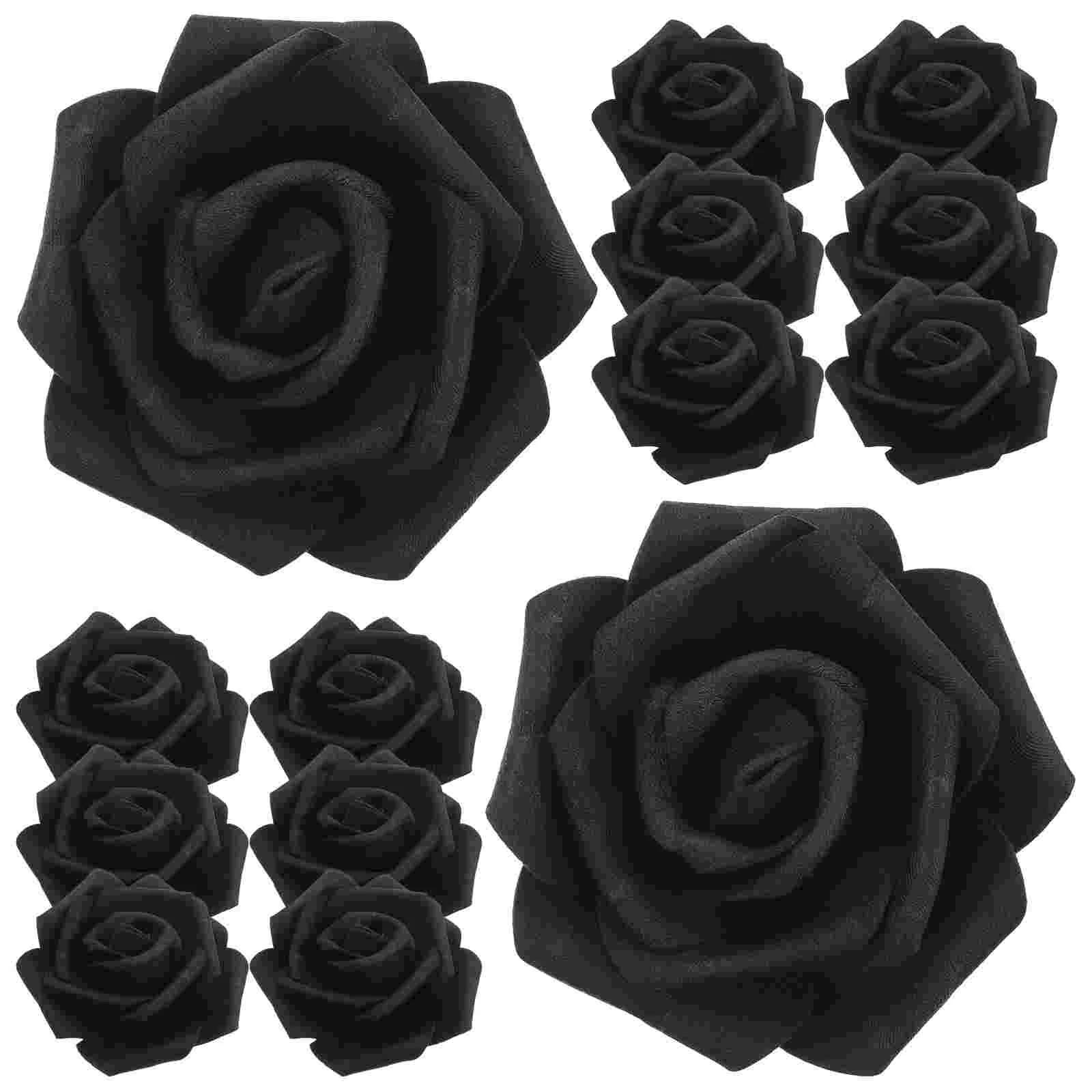 

100 Pcs Artificial Rose Black Birthday Decoration Fake Flower Light Pink Flowers for Crafts Roses Gift Box Pe