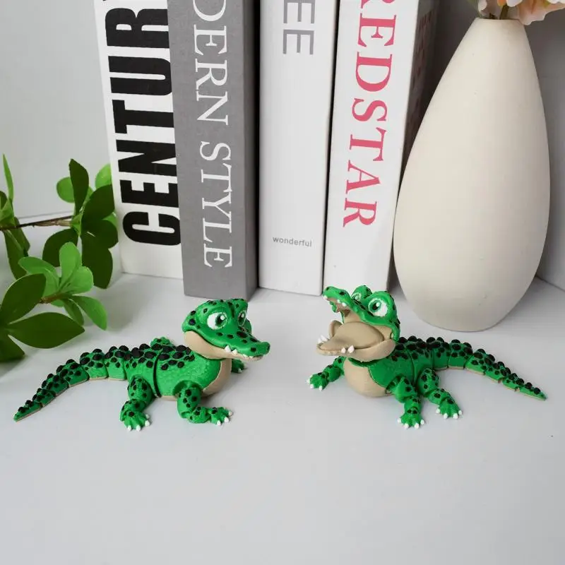 1PC PLA 3D Printed Movable Joints Crocodile Toy Figurine Realistic For Desktop Zoo Decor Kids Gift Accessories - view 5