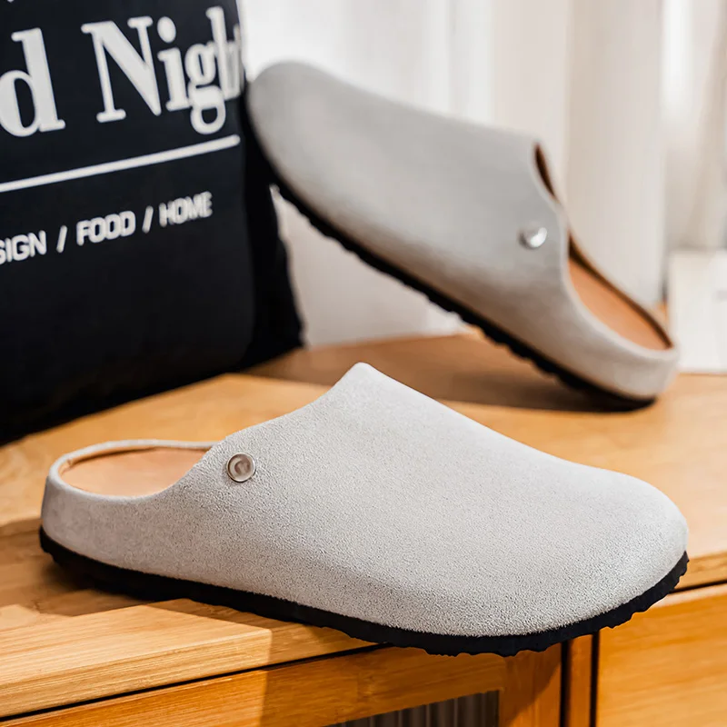 

Men's Solid Color All-season High-quality Flat Form-fitting One-foot Lazy Casual Large-sized Anti-slip Silent Fashion Slippers