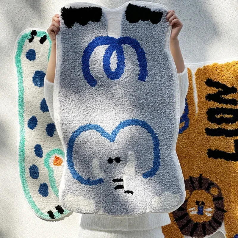 1 قطعة الحيوانات الكرتون تقليد الكشمير سجادة ضد الإنزلاق السجاد رقيقة ماصة حمام حصيرة قابل للغسل دش الحمام هدية تزيين المنزل #3