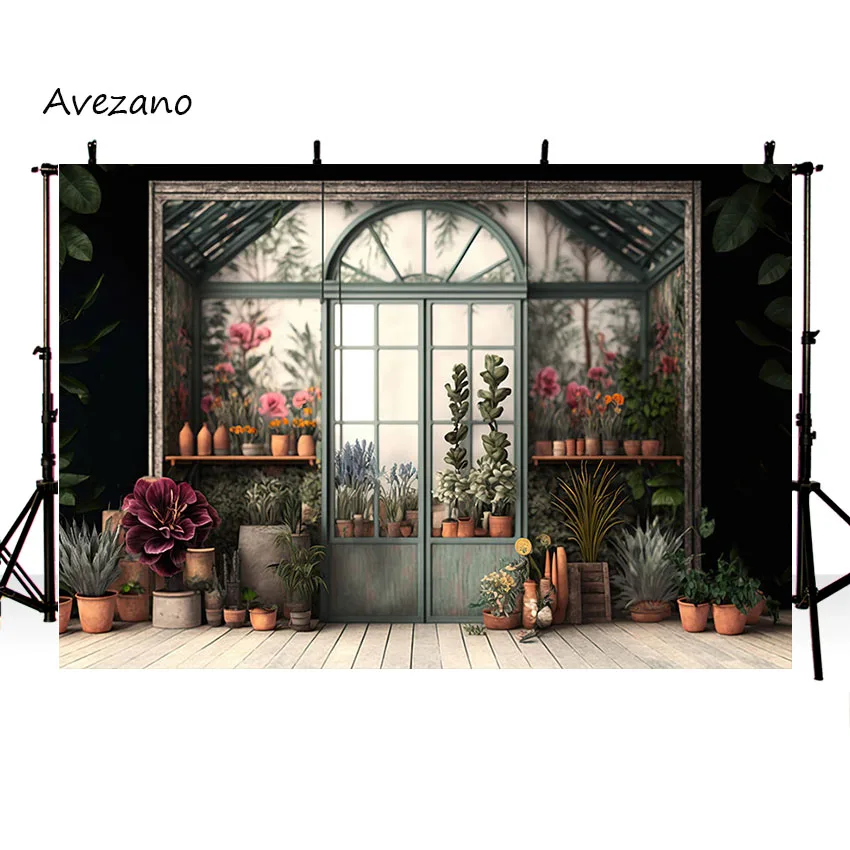 Avezano Spring Glass Greenhouse Flowers Natural Scenery Portrait Photography Background Photography Background Photo Studio