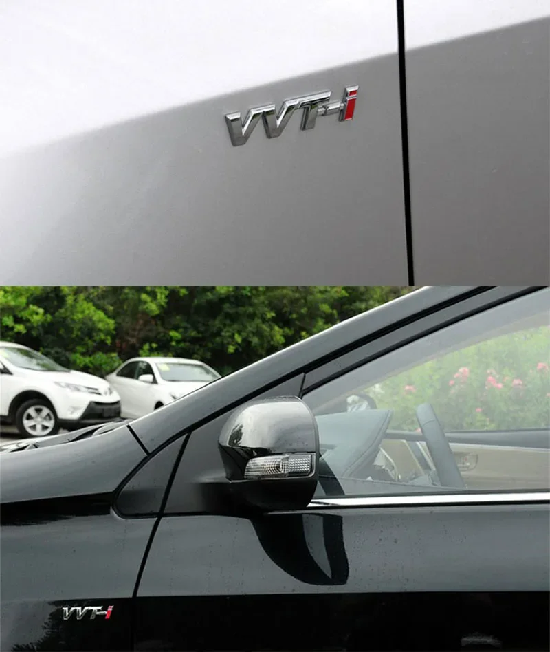 2 pcs Chrome VVTI VVT-i for VVTi VVT-i for car Hood Fender Rear Decal Emblem Badge Sticker