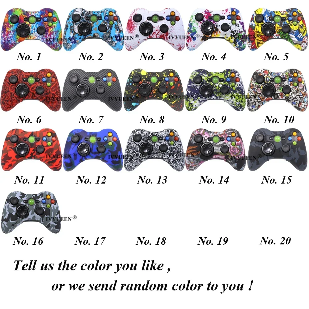 IVYUEEN 마이크로소프트 XBox 360 XBox360 컨트롤러용 실리콘 고무 케이스 보호 커버, 스킨 엄지 그립 캡, 게임 액세서리