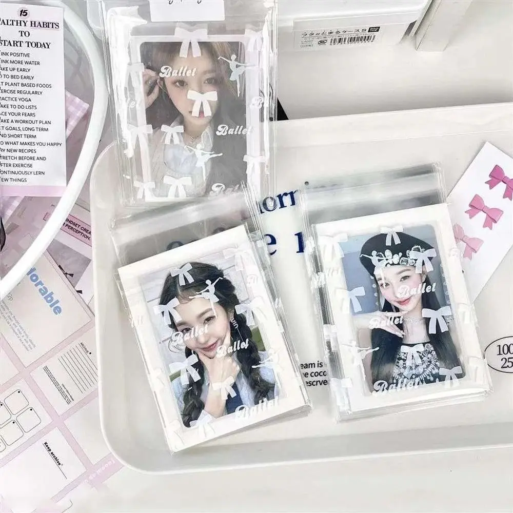 50pcs New Sweet Idol Card Sleeves Cartoon Self-Sealing Card Cover Photo Postcards Top Load Films Photocard Star Card Packing