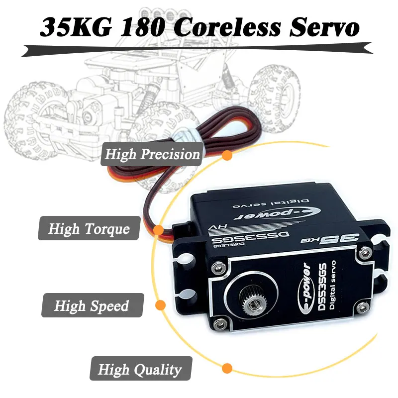 

E-POWERRC 35KG Coreless Servo 180/270/360° Waterproof Aluminum Case Digital Metal Gear HV High Torque RC Crawler Car Boat Parts