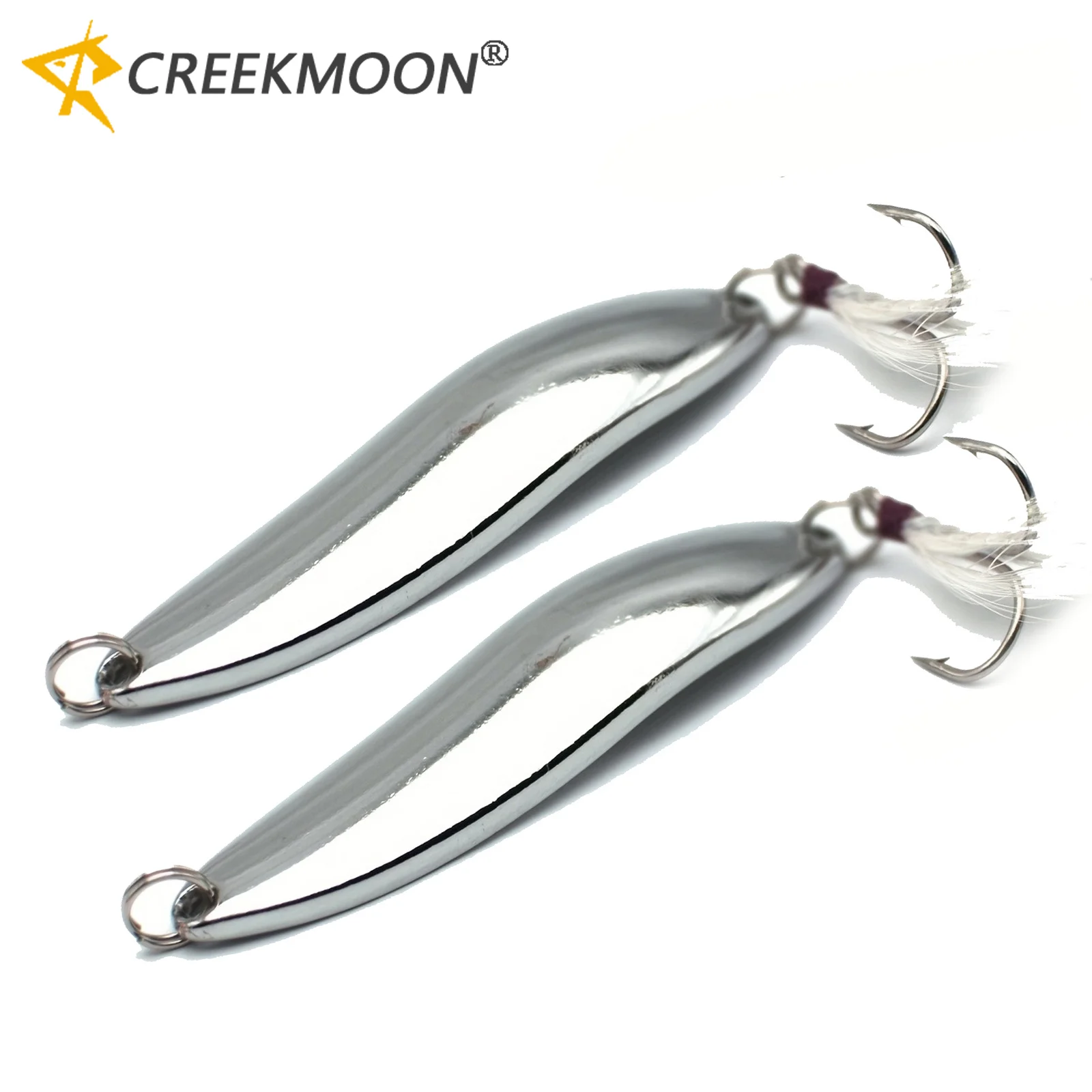 10pcs Metal Spoons Fishing Lures 5g-21g Jig Spoon Winter Spinners For Deep Water Octopus Jigging Hard Ice Bait Bass Treble Hook