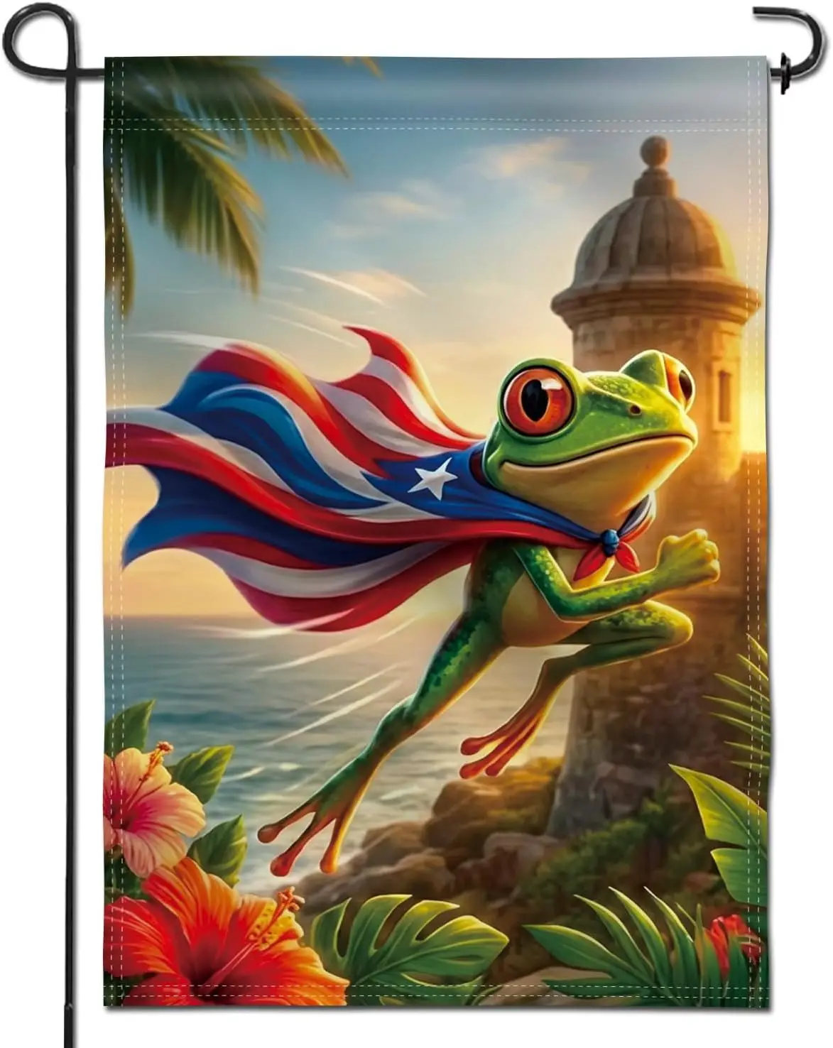 Anley Double Sided Premium Garden Flag, Coqui Frog Puerto Rico Decorative Garden Flags for Spring Summer Holiday Home Decor  MMZ