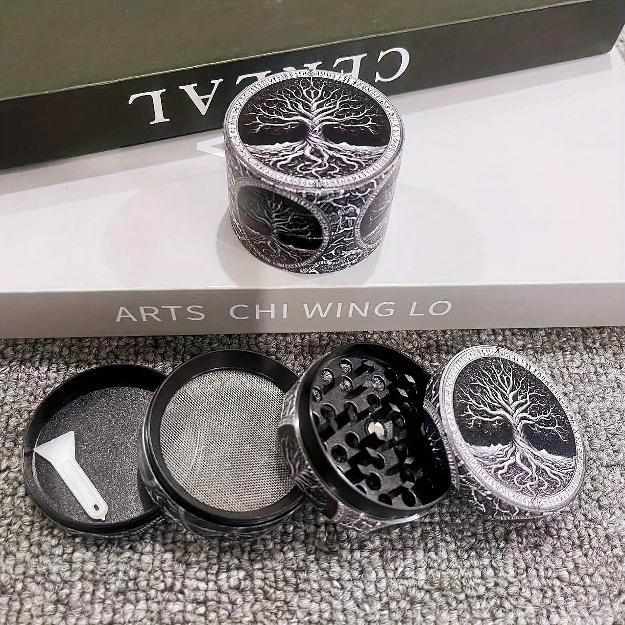 

2inch Metal Tree Herb Grinder 4 Layers Crusher Salt Pestle Mortar Manual Pepper Mill Tobacco Raw Grass Grinder Smoking Tool