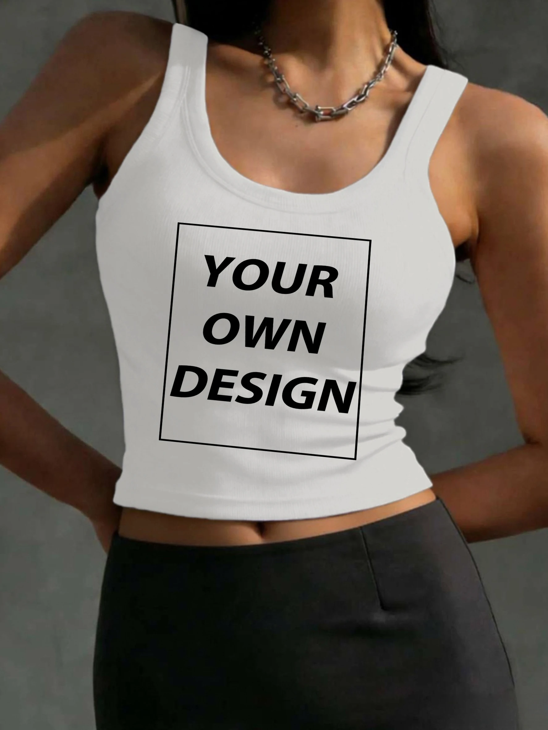 Personalized Print Custom Slim Sexy Outfit Vest Women Fashion Korean Stretch Beauty Back Singlet Casual Sport Sisters Clothing